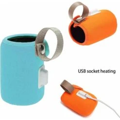 Housse D'isolation Portable Pour Biberon Housse De Voyage Usb Thermostat Chauffant Pour Alimentation Nocturne Sortie Conduite (Bleu) -Krups || DeLonghi Soldes 100110262 5
