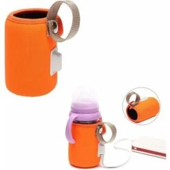 Chauffe-biberon USB Portable Pour Voiture, Biberon, Chauffe-lait Pour Bébé, Biberon Chauffant Pour Biberon, Thermostat Pour Alimentation De Nuit, Conduite, Orange