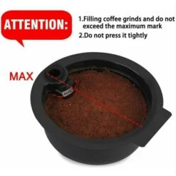 Dosettes De Cafe, Filtre A Cafe Reutilisable, Capsule De Cafe En Plastique Rechargeable Avec Cuillere Pour Machine A Cafe Bosch Tassimo, 180 Ml -Krups || DeLonghi Soldes 100338800 3