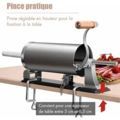 COSTWAY Machine à Saucisse Poussoir à Saucisse 4 Tubes Différantes Viande Hachée En Acier Inoxydable Hachoir à Viande Manuel 3 , 6 L -Krups || DeLonghi Soldes 11725639 3