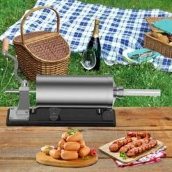 COSTWAY Poussoir à Saucisses Viande 4.8L Machine à Saucisse Remplissage De Saucisse En Acier Inoxydable Avec 4 X Tubes -Krups || DeLonghi Soldes 11725640 5