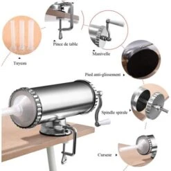 COSTWAY 3L Poussoir à Saucisse Machine à Saucisses Viande Hachée 3xTubes (Ø 15/19/22 Mm) En Acier Inoxydable -Krups || DeLonghi Soldes 13119379 3
