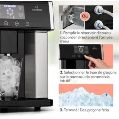 Eiszeit Machine à Glaçons 10 à 15kg /24h 3 Tailles De Cubes - Inox Arg -Krups || DeLonghi Soldes 14166932 4