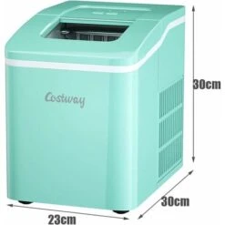 COSTWAY Machine à Glaçons De Comptoir 12KG /24H Portable 9 Glaçons Par 8 Min Avec Réservoir 1,6L (Vert) -Krups || DeLonghi Soldes 23501491 5
