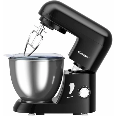 COSTWAY Robot Pâtissier 1300W Avec Bol D'Acier Inox 4L, Vitesse Réglable à 6 Niveaux Avec Tête Inclinable Mélange Max 0,5KG Inclus Batteur, Crochet à Pâte Et Fouet 5 COSTWAY Robot Pâtissier 1300W Avec Bol D'Acier Inox 4L, Vitesse Réglable à 6 Niveaux Avec Tête Inclinable Mélange Max 0,5KG Inclus Batteur, Crochet à Pâte Et Fouet – Image 5