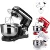 AREBOS Robot Pâtissier Professionnel 1500W Noir Robot De Cuisine Multifonction 6 Litres 6 Vitesses Fonction Pulse