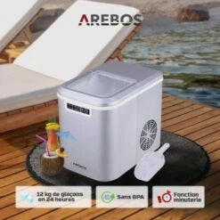 AREBOS Machine à Glaçons Cuillère à Glaçons Et Panier 2,2L Icemaker Machine à Glace 12KG En 24h -Krups || DeLonghi Soldes 26925263 4