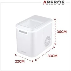 AREBOS Machine à Glaçons Cuillère à Glaçons Et Panier 2,2L Icemaker Machine à Glace 12KG En 24h -Krups || DeLonghi Soldes 26925263 5