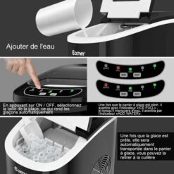 COSTWAY Machine à Glace Machine à Glaçons Noir -Krups || DeLonghi Soldes 27302986 3