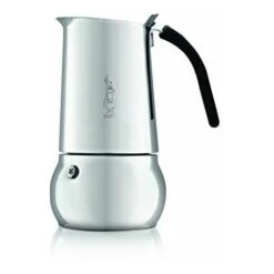 Bialetti 0004882/IN Cafetière Italienne Kitty 4 Tasses Acier Inoxydable Inox 13,5 X 10,5 X 18 Cm