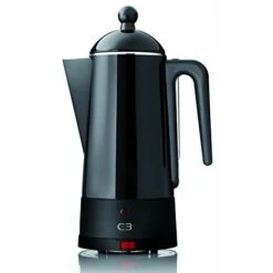 C330-30254Design Percolateur Eco 2-6tasses, Acier Laque Noir