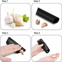 AIDUCHO Presse-Ail Ensemble De Presse-Ail Manuel Presse-ail Manuelle D'acier Inoxydable De Ménage Avec Fonction Décapsuleur Pour La Cuisine Avec éplucheur D'ail En Silicone Et Brosse De Nettoyage -Krups || DeLonghi Soldes 32753455 5