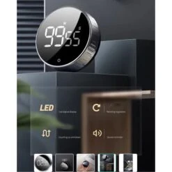 Minuteur De Cuisine, Kitchen Timer Chronomètre Et Compte à Rebours Timer Pour Cuisine Cuisson Classe Formation, Minuterie Aimanté Numérique Affichage LCD, Outil De Gestion Du Temps -Krups || DeLonghi Soldes 32822057 4