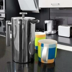 Cafetière 1 Litre / 1000 Ml - Acier Inoxydable À Double Paroi - Machine À Café - Presse À Café Française - Cafetière - Système De Presse Française Avec Filtre En Acier Inoxydable -Krups || DeLonghi Soldes 35362538 3