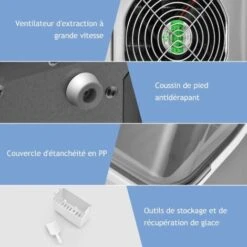 COSTWAY Machine à Glaçons 18kg/24 H Avec Emplacement De Bonbonne Ecran LCD Minuterie Pelle Auto-Nettoyage Réservoir D'Eau 3,2 L -Krups || DeLonghi Soldes 42087927 4