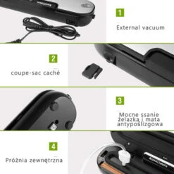 KotiCidsin Machine Sous Vide, Inclus Coupe-sac Caché Et 10 Sac à Vide Alimentaire -Krups || DeLonghi Soldes 42164311 4