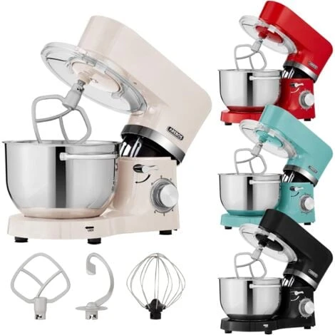 AREBOS Robot Pâtissier Professionnel 1500W Blanc Robot De Cuisine Multifonction Avec Fouet, Batteur, Crochet 6 Vitesses 1 AREBOS Robot Pâtissier Professionnel 1500W Blanc Robot De Cuisine Multifonction Avec Fouet, Batteur, Crochet 6 Vitesses