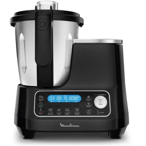 MOULINEX HF456810 Clickchef Robot Cuiseur Multifonction Compact, 5 Programmes Auto, 32 Fonctions, Balance Intégrée, Noir 2 MOULINEX HF456810 Clickchef Robot Cuiseur Multifonction Compact, 5 Programmes Auto, 32 Fonctions, Balance Intégrée, Noir – Image 2