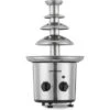 Fontaine à Chocolat 275 Watts 4 étages Capacité 1 Kg électrique 39 Cm En Acier Inoxydable Lavable Dans Le Lave Vaisselles Argenté Fondue Au Chocolat Fruits