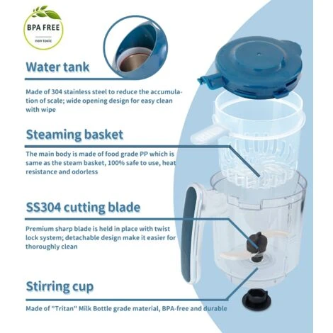 Robot Cuiseur Mixeur 7 En 1 Pour Bébé, Baby Cook Multifonction Robot De Cuisine, Cuiseur Vapeur, Mélangeur, Réchauffage, Chauffe Biberon, Stérilisateur, Nettoyage Automatique, Sans BPA 5 Robot Cuiseur Mixeur 7 En 1 Pour Bébé, Baby Cook Multifonction Robot De Cuisine, Cuiseur Vapeur, Mélangeur, Réchauffage, Chauffe Biberon, Stérilisateur, Nettoyage Automatique, Sans BPA – Image 5