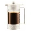 Bodum 11376-913 Bean Cafetière à Piston Avec 8 Tasses Verre Blanc 1,0 L