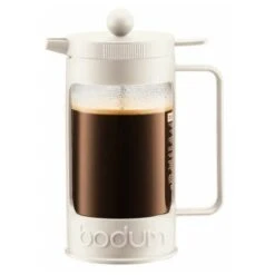 Bodum 11376-913 Bean Cafetière à Piston Avec 8 Tasses Verre Blanc 1,0 L