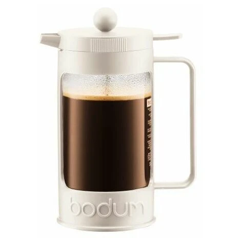 Bodum 11376-913 Bean Cafetière à Piston Avec 8 Tasses Verre Blanc 1,0 L 1 Bodum 11376-913 Bean Cafetière à Piston Avec 8 Tasses Verre Blanc 1,0 L
