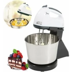 Mini Robot Pâtissier Silencieux Professionnel 100W Robot Pétrin Pétrisseur Pâtisserie Solide Robot De Cuisine Multifonctions Avec Bol 1.7L Batteur Électrique 7 Niveaux De Vitesse -Krups || DeLonghi Soldes 52817459 3