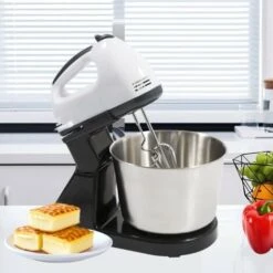 Mini Robot Pâtissier Silencieux Professionnel 100W Robot Pétrin Pétrisseur Pâtisserie Solide Robot De Cuisine Multifonctions Avec Bol 1.7L Batteur Électrique 7 Niveaux De Vitesse -Krups || DeLonghi Soldes 52817459 4