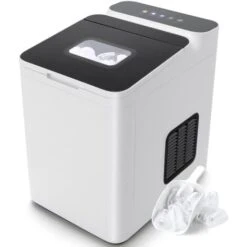 COSTWAY Machine à Glaçons 15 Kg En 24h, Glaçons Automatiques Rapide Prêt En 6 Min Blanc