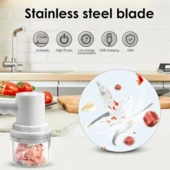 Hachoir Électrique 250 Ml, 2 En 1 Mini Hachoir & Mixeur Batteur Électrique Hachoir à Viande Électrique 3 Vitesses 2 Fouets Hacher, Découper, Mixer, Légumes, Viandes, Noix, Oignons -Krups || DeLonghi Soldes 54287488 3