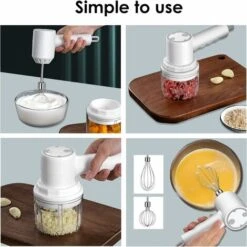 Hachoir Électrique 250 Ml, 2 En 1 Mini Hachoir & Mixeur Batteur Électrique Hachoir à Viande Électrique 3 Vitesses 2 Fouets Hacher, Découper, Mixer, Légumes, Viandes, Noix, Oignons -Krups || DeLonghi Soldes 54287488 5