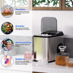 Machine à Glaçons LCD 2.2L Inox 120W-150W 9 Glaçons En 8 Minutes -Krups || DeLonghi Soldes 56393903 3