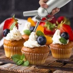 Randaco Distributeur De Crème Whipper Siphon à Chantilly Professionnel Aluminium 500ml En Acier Inoxydable Siphons Pour Mousses Et Crèmes -Krups || DeLonghi Soldes 56394248 5