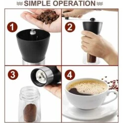 Moulin à Café Manuel, Broyeur à Café Portable Réglable Avec Inoxydable Taille Compacte Parfait Pour Voyages/Camping/Bureau -Krups || DeLonghi Soldes 56665643 4