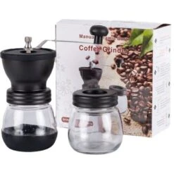 Moulin à Café Manuel Moulin En Céramique à Grosseur Réglable Moulin à Café Tenu à La Main Manivelle Compacte Pour La Maison, Le Bureau Et Les Voyages Avec Brosser, Cuillère -Krups || DeLonghi Soldes 56665695 5