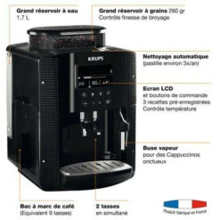 KRUPS YY8135FD Essential Machine A Café, Broyeur A Grain, Cafetiere Expresso, Buse Vapeur, Cappuccino, Fabriqué En France, Noi -Krups || DeLonghi Soldes 58563651 4