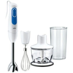 Braun MQ3035WH Sauce - 0,6 L - Boutons - Mélangeur Par Immersion - Bleu - Blanc - Plastique - Plastique (MQ3035 Sauce)