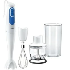 BRAUN Mixeur Plongeant Avec Hachoir Omelette - MQ3025WH - Blanc Et Bleu