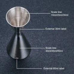 Déstockage Tasse à Mesurer Cocktail, Mesureur De Bar Avec échelle Intérieure 30/60 Ml Pour Un Cocktail Besoins - Acier Inoxydable, Argent -Krups || DeLonghi Soldes 59853401 4