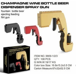 Pistolet à Champagne, Pistolet à Bière/Pistolet à Alcool Calibre Réglable Forme De Requin En Plastique Pour Fête/Club/Bar/Pub/Festival/Anniversaire/Mariage/Noël/Bar Atmosphère Props - Or 9 Pistolet à Champagne, Pistolet à Bière/Pistolet à Alcool Calibre Réglable Forme De Requin En Plastique Pour Fête/Club/Bar/Pub/Festival/Anniversaire/Mariage/Noël/Bar Atmosphère Props - Or -Krups || DeLonghi Soldes 59867775 5