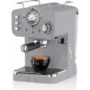 SWAN SK22110GRN Retro Machine à Café 15 Bars, Espresso, Cappuccino Buse Vapeur à Lait, Vintage 1100W Gris