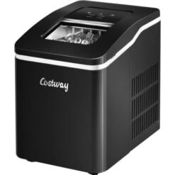 RELAX4LIFE Machine à Glaçons Automatique 12KG /24H Avec Auto-Nettoyage, Affichage-LCD, Machine à Glaçons De Comptoir Portable 9 Glaçons Par 8 Min Avec Réservoir 1,6L Pour Bar, Bureau, Maison (Noir)