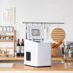 RELAX4LIFE Machine à Glaçons 15kg En 24H Auto-Nettoyage, Machine à Glaçons De Comptoir 9 Glaçons En 8 Min Ice Maker Pour Bar, Bureau, Maison, Taille Compacte 32x23x32,5cm (Blanc) -Krups || DeLonghi Soldes 60464529 4