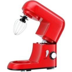 RELAX4LIFE Robot Pâtissier Professionnel 1300W Avec Bol D'acier INOX 4L Et 6 Niveaux De Vitesse, Robot De Cuisine Sur Socle Avec Kit Pâtisserie (Crochet,Batteur Et Fouet) (Rouge) -Krups || DeLonghi Soldes 60464628 4