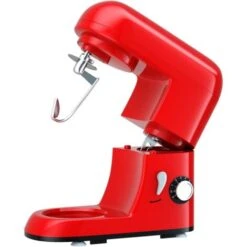 RELAX4LIFE Robot Pâtissier Professionnel 1300W Avec Bol D'acier INOX 4L Et 6 Niveaux De Vitesse, Robot De Cuisine Sur Socle Avec Kit Pâtisserie (Crochet,Batteur Et Fouet) (Rouge) -Krups || DeLonghi Soldes 60464628 5