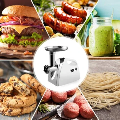 RELAX4LIFE Hachoir à Viandes Électrique 1200W, 3 Grilles, 1 Adaptateurs à Kebbés, 1 Adaptateur à Saucisse 5 RELAX4LIFE Hachoir à Viandes Électrique 1200W, 3 Grilles, 1 Adaptateurs à Kebbés, 1 Adaptateur à Saucisse – Image 5