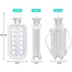 Machine à Glaçons Sans BPA 2 En 1 Portable Ice Ball Maker Plateaux à Glaçons Sanitaires Pour Congélateur-Ice Maker Moule Fait 17 Glaçons Ronds (Blanc) -Krups || DeLonghi Soldes 61201186 2