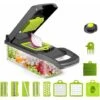 12 En 1 Mandoline Cuisine, Mandoline Professionnelle Cuisine Avec 6 Lames En Remplaçables, Coupe-Légumes Multifonction Pour Trancher, Couper Et Râper Les Légumes