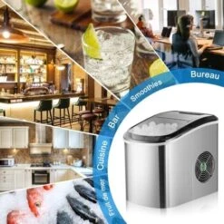 RELAX4LIFE Machine à Glaçons Autonettoyante 12 KG En 24 H, 2 Tailles De Glaçons, 9 Glaçons En 6-13 Mins Par Cycle, 2.2 L Réservoir D’Eau Pour Bureau Cuisine Bar, Rouge/Argent (Argent) 9 RELAX4LIFE Machine à Glaçons Autonettoyante 12 KG En 24 H, 2 Tailles De Glaçons, 9 Glaçons En 6-13 Mins Par Cycle, 2.2 L Réservoir D’Eau Pour Bureau Cuisine Bar, Rouge/Argent (Argent) -Krups || DeLonghi Soldes 64129642 5